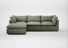 Astrid Left Hand Facing Corner Chaise Sofa Capelo Linen-Cotton Sage / Natural Beech