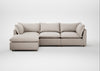 Astrid Left Hand Facing Corner Chaise Sofa Capelo Linen-Cotton Sesame / Natural Beech