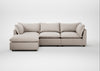 Astrid Left Hand Facing Corner Chaise Sofa Capelo Linen-Cotton Sesame / Walnut Stained Beech