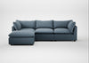 Astrid Left Hand Facing Corner Chaise Sofa Smart Cotton Linen Celestial / Walnut Stained Beech