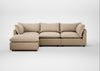 Astrid Left Hand Facing Corner Chaise Sofa Smart Cotton Linen Rice / Walnut Stained Beech