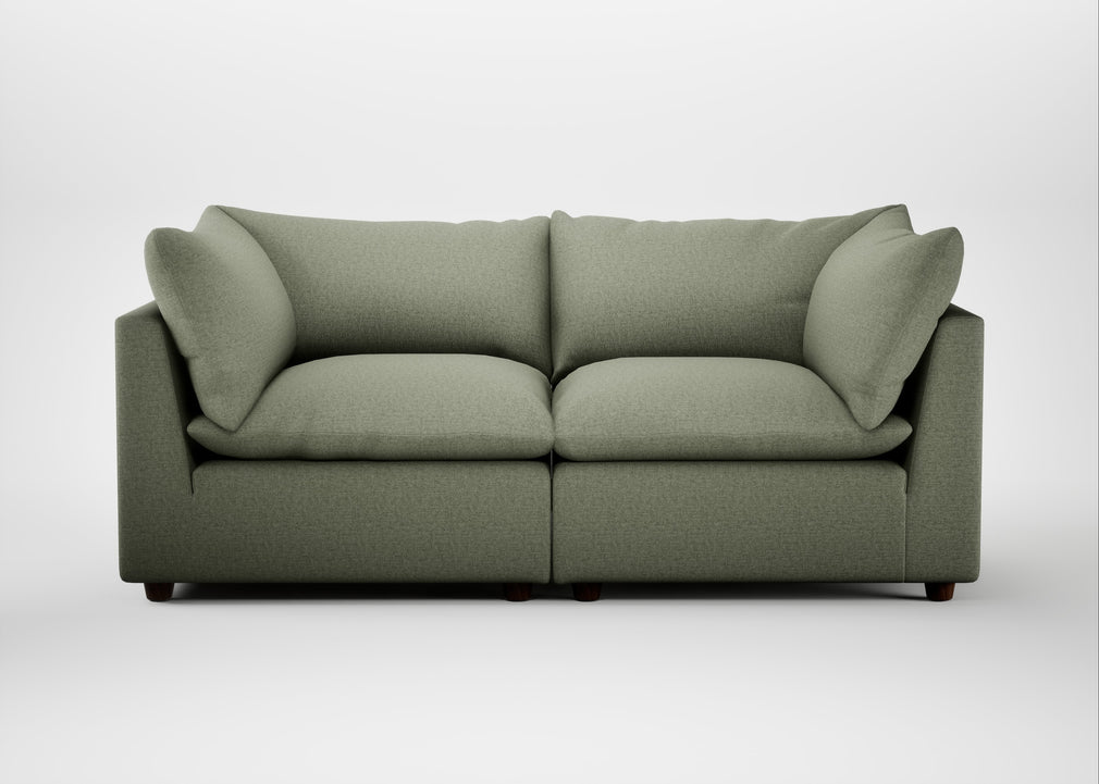 Astrid 3 Seater Sofa Capelo Linen-Cotton Sage / Walnut Stained Beech