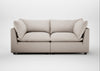 Astrid 3 Seater Sofa Capelo Linen-Cotton Sesame / Walnut Stained Beech