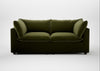 Astrid 3 Seater Sofa Cotton Velvet Evergreen / Walnut Stained Beech