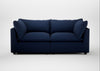 Astrid 3 Seater Sofa Smart Cotton Linen Indigo / Walnut Stained Beech