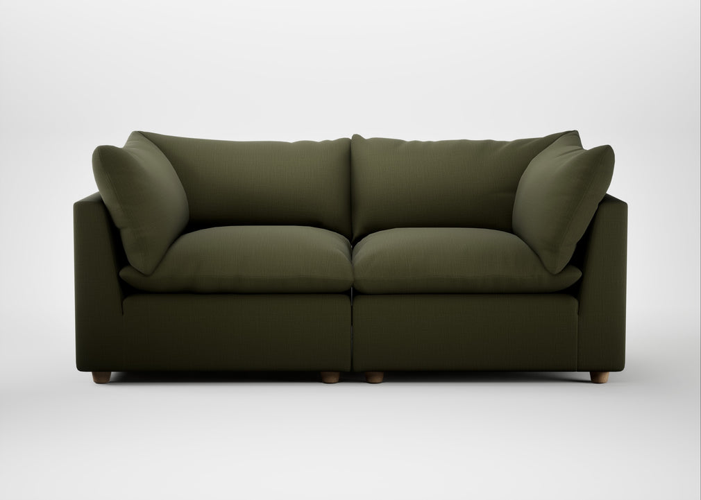 Astrid 3 Seater Sofa Smart Cotton Linen Myrtle / Natural Beech