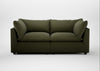 Astrid 3 Seater Sofa Smart Cotton Linen Myrtle / Walnut Stained Beech