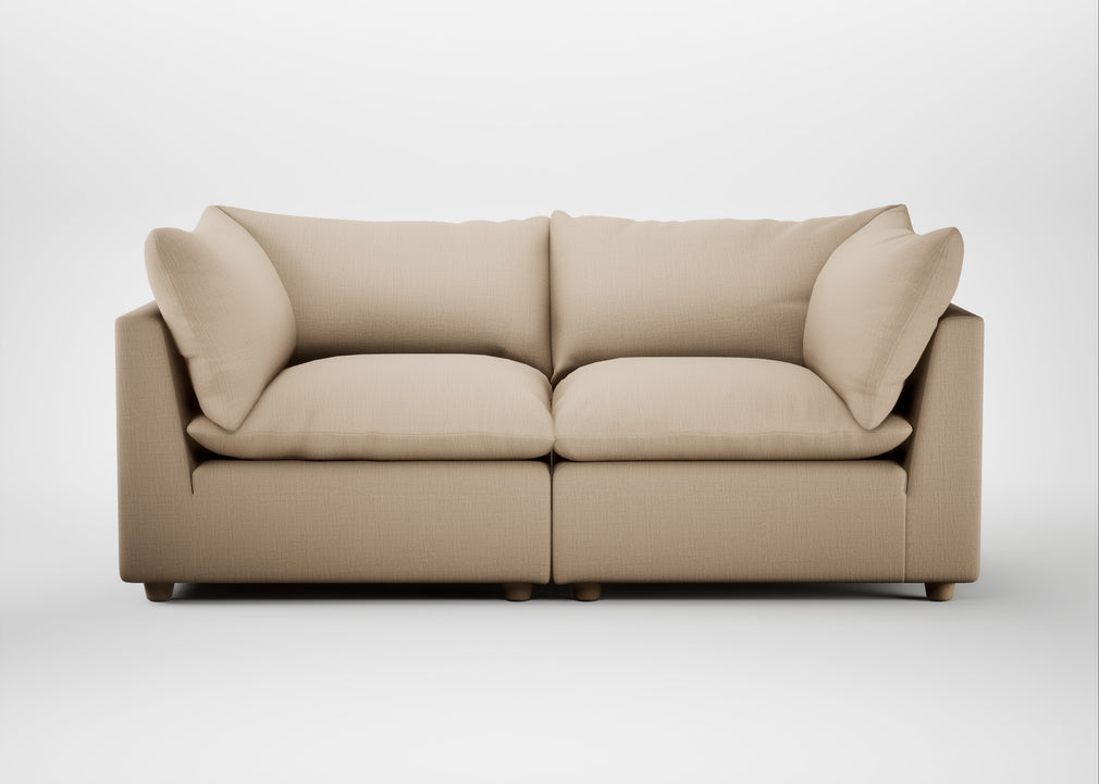 Astrid 3 Seater Sofa Smart Cotton Linen Rice / Natural Beech
