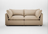 Astrid 3 Seater Sofa Smart Cotton Linen Rice / Walnut Stained Beech