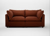 Astrid 3 Seater Sofa Smart Cotton Linen Rust / Walnut Stained Beech