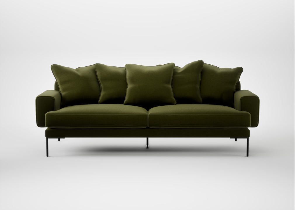 Torrington 4 Seater Sofa Cotton Velvet Evergreen