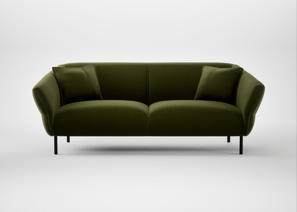 Alto 3 Seater Sofa Cotton Velvet Evergreen
