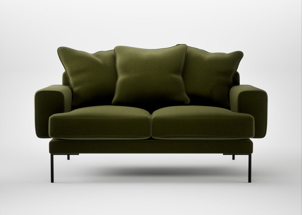 Torrington 2 Seater Sofa Cotton Velvet Evergreen