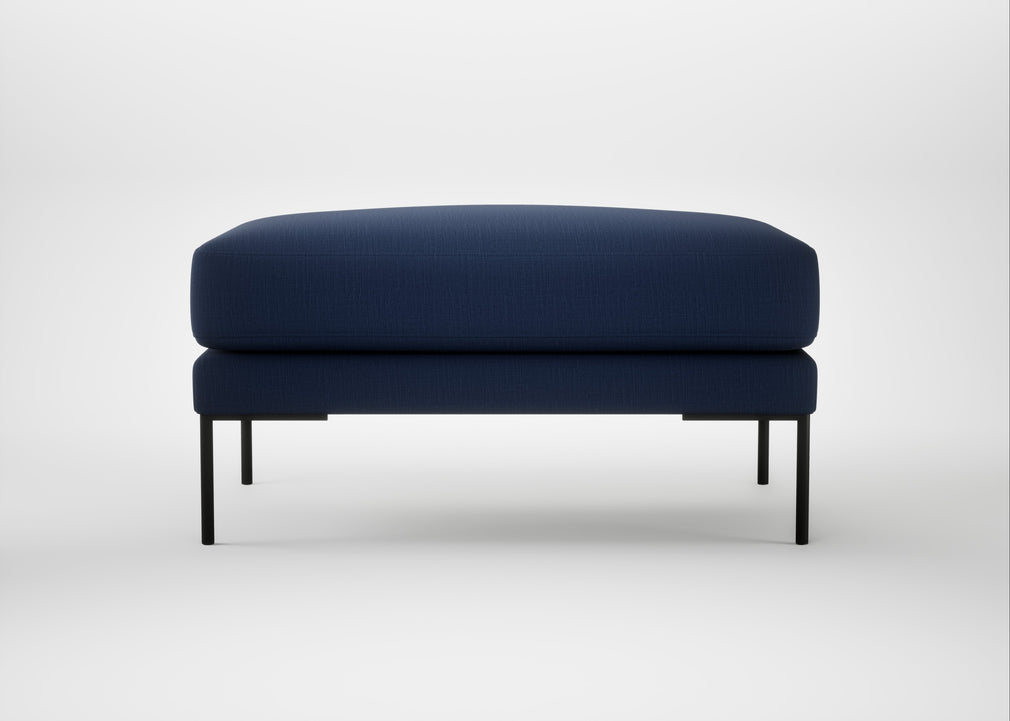 Torrington Ottoman Smart Cotton Linen Indigo