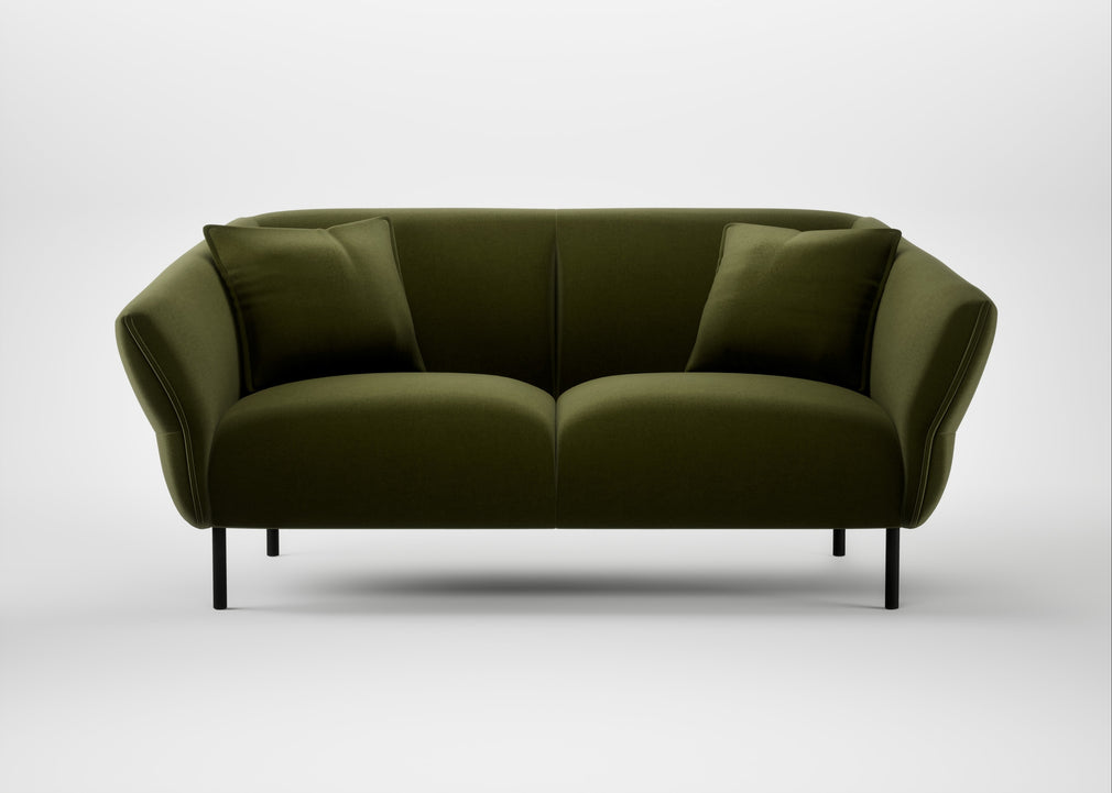 Alto 2 Seater Sofa Cotton Velvet Evergreen