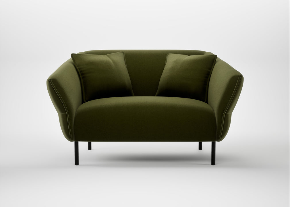 Alto Loveseat Cotton Velvet Evergreen
