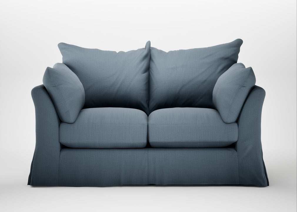 Tailor Loose Cover 2 Seater Sofa Smart Cotton Linen Celestial