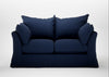 Tailor Loose Cover 2 Seater Sofa Smart Cotton Linen Indigo