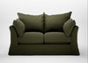 Tailor Loose Cover 2 Seater Sofa Smart Cotton Linen Myrtle