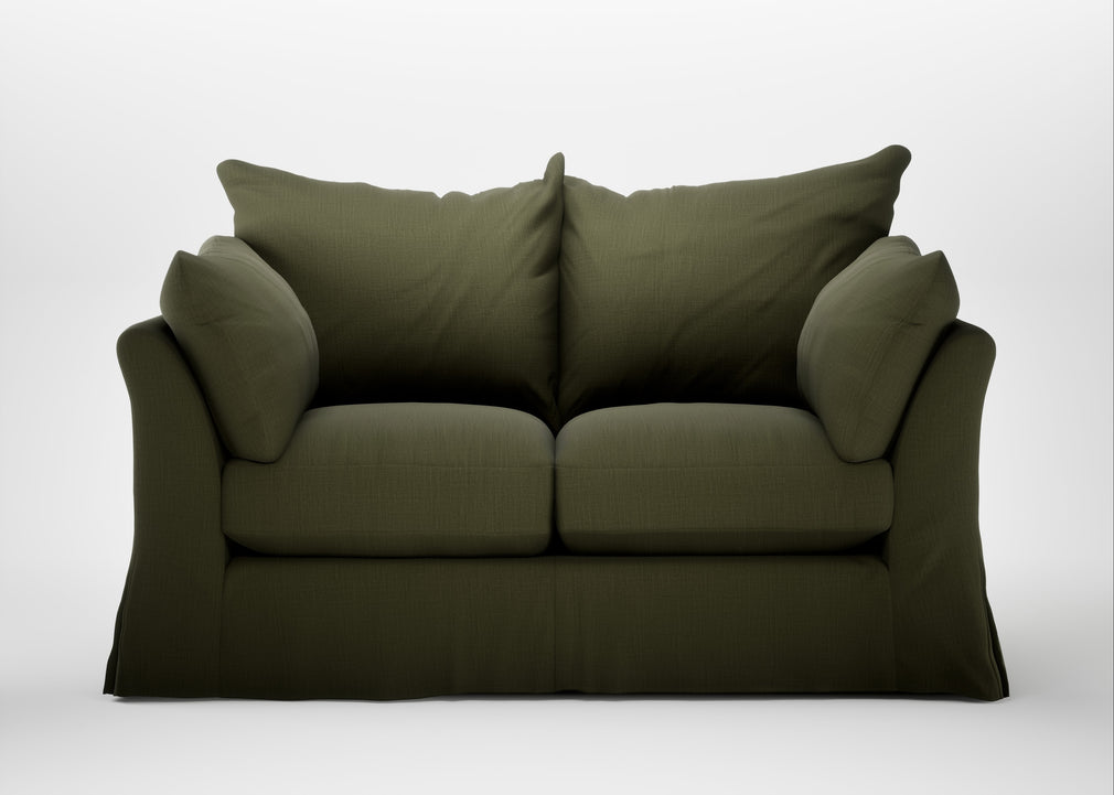 Tailor Loose Cover 2 Seater Sofa Smart Cotton Linen Myrtle