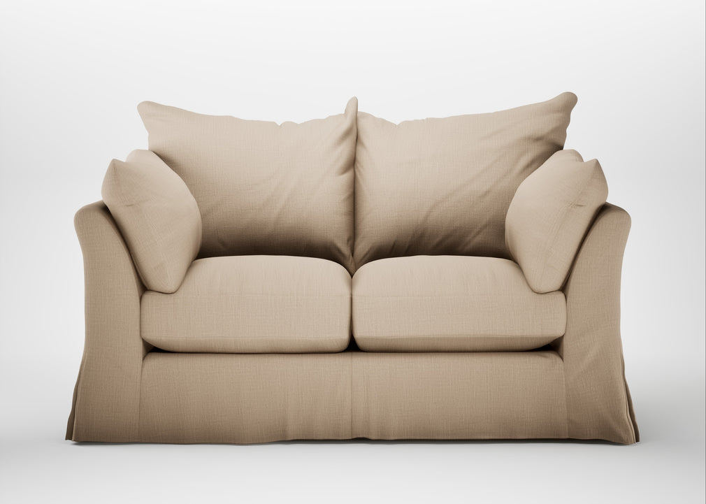 Tailor Loose Cover 2 Seater Sofa Smart Cotton Linen Rice