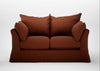 Tailor Loose Cover 2 Seater Sofa Smart Cotton Linen Rust