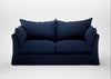 Tailor Loose Cover 3 Seater Sofa Smart Cotton Linen Indigo
