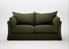 Tailor Loose Cover 3 Seater Sofa Smart Cotton Linen Myrtle