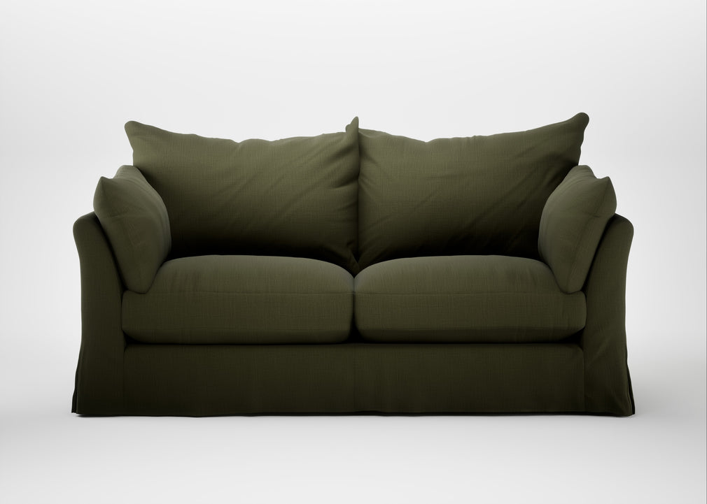 Tailor Loose Cover 3 Seater Sofa Smart Cotton Linen Myrtle