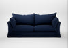 Tailor Loose Cover 4 Seater Sofa Smart Cotton Linen Indigo