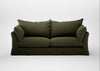 Tailor Loose Cover 4 Seater Sofa Smart Cotton Linen Myrtle
