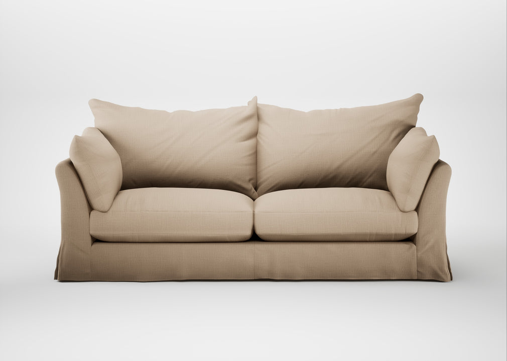 Tailor Loose Cover 4 Seater Sofa Smart Cotton Linen Rice
