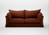 Tailor Loose Cover 4 Seater Sofa Smart Cotton Linen Rust