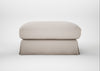 Tailor Loose Cover Square Footstool Capelo Linen-Cotton Sesame