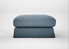 Tailor Loose Cover Square Footstool Smart Cotton Linen Celestial