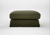 Tailor Loose Cover Square Footstool Smart Cotton Linen Myrtle