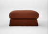 Tailor Loose Cover Square Footstool Smart Cotton Linen Rust