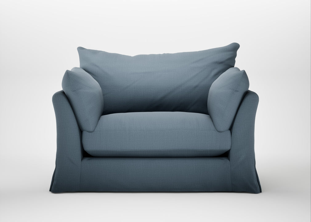 Tailor Loose Cover Loveseat Smart Cotton Linen Celestial