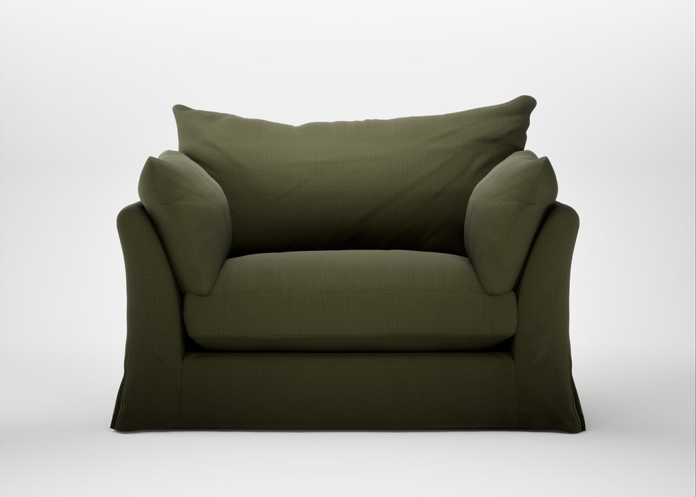 Tailor Loose Cover Loveseat Smart Cotton Linen Myrtle