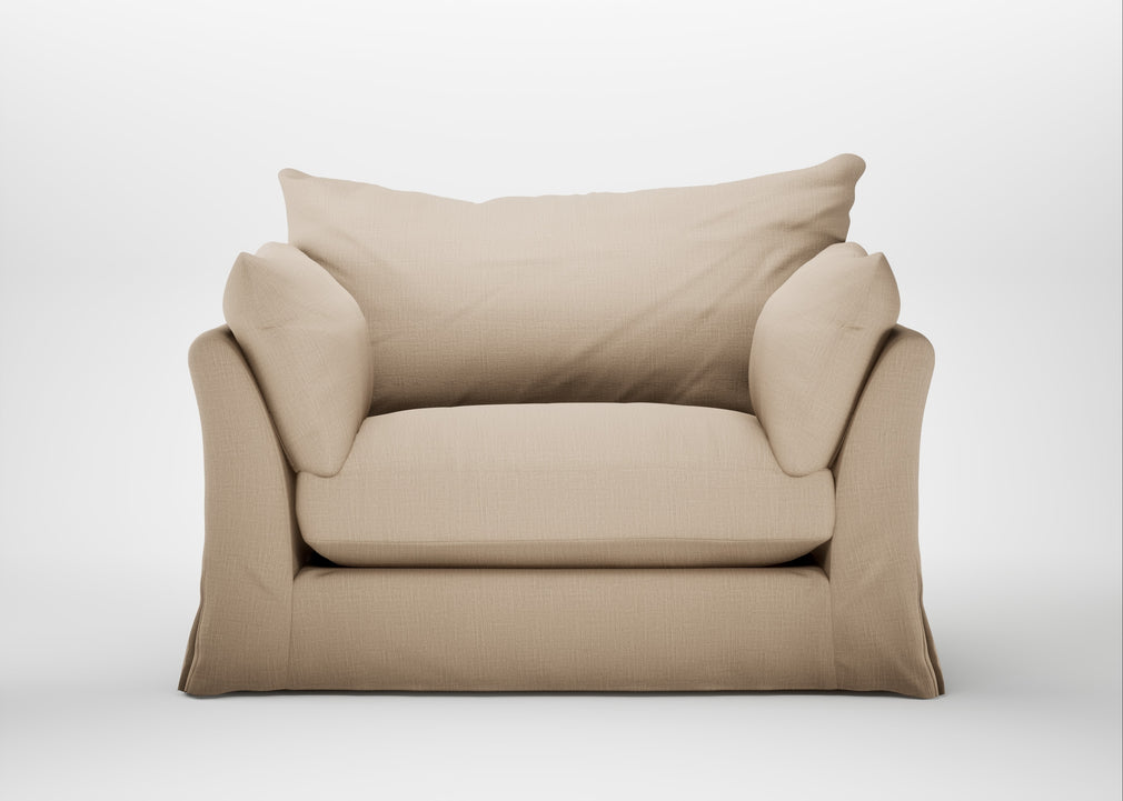 Tailor Loose Cover Loveseat Smart Cotton Linen Rice