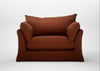 Tailor Loose Cover Loveseat Smart Cotton Linen Rust