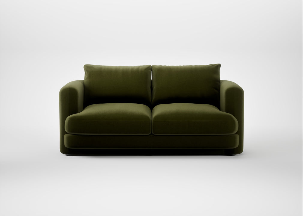 Rafi 2 Seater Sofa Cotton Velvet Evergreen