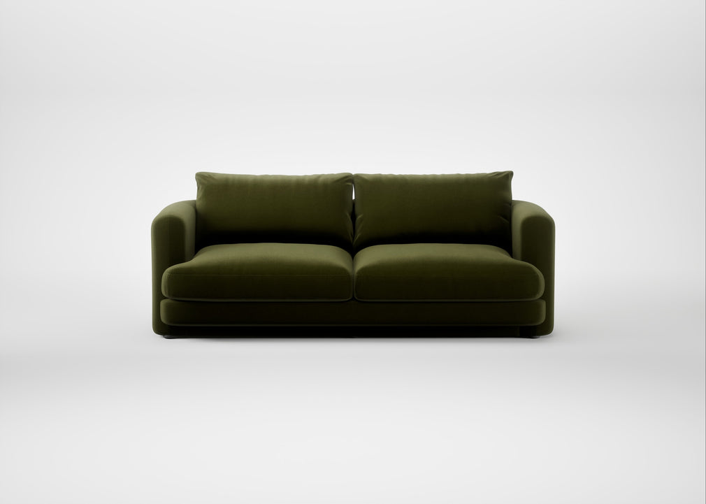 Rafi 3 Seater Sofa Cotton Velvet Evergreen