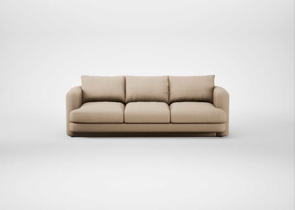 Rafi 4 Seater Sofa Smart Cotton Linen Rice