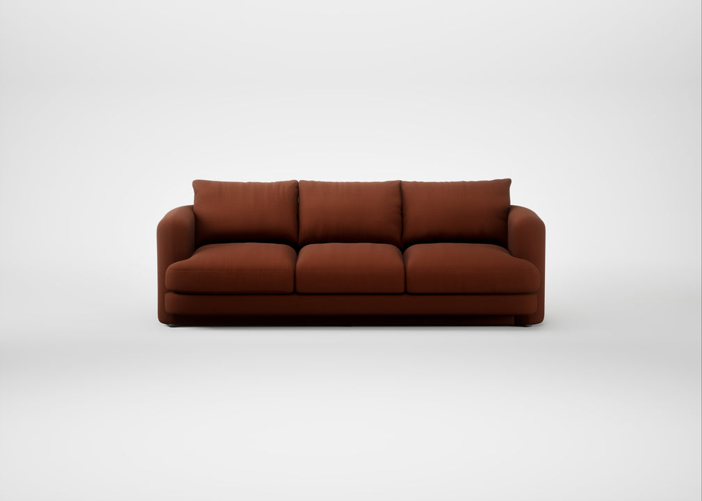 Rafi 4 Seater Sofa Smart Cotton Linen Rust