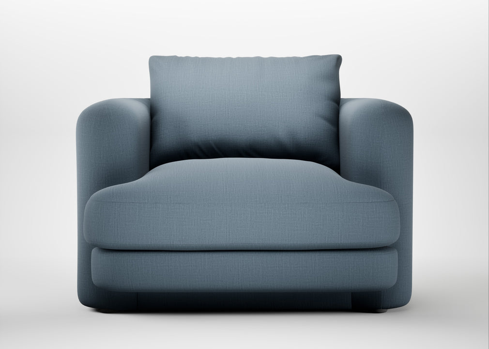 Rafi Armchair Smart Cotton Linen Celestial / Non-Swivel