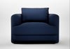Rafi Armchair Smart Cotton Linen Indigo / Non-Swivel