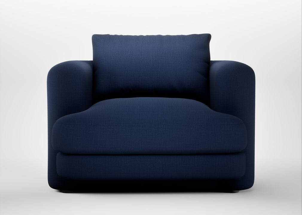 Rafi Armchair Smart Cotton Linen Indigo / Non-Swivel