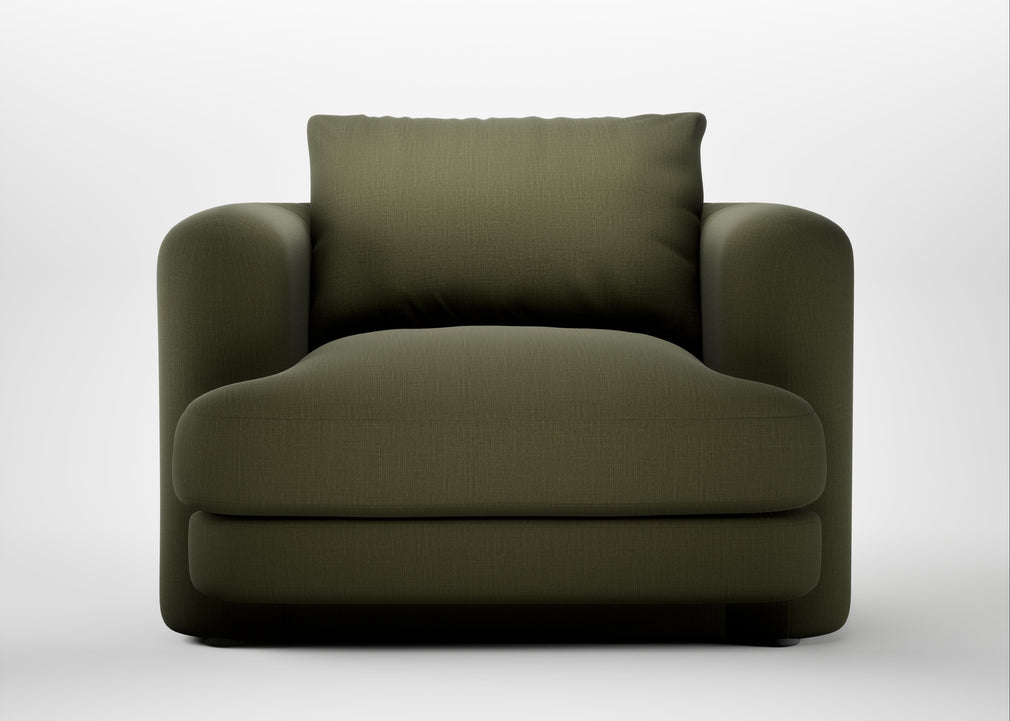 Rafi Armchair Smart Cotton Linen Myrtle / Non-Swivel