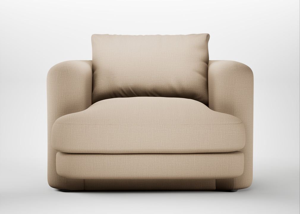 Rafi Armchair Smart Cotton Linen Rice / Non-Swivel